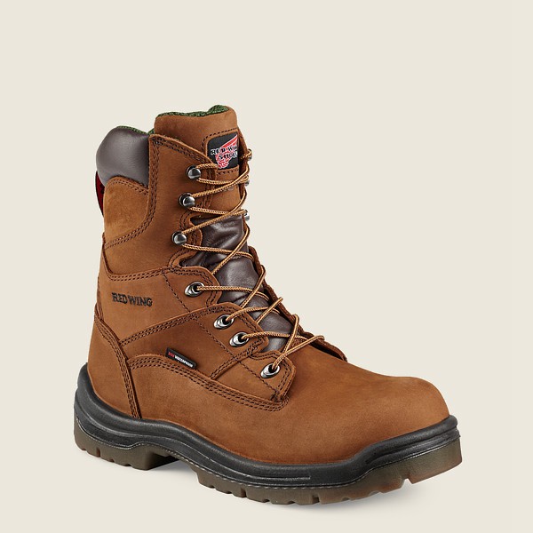 Red Wing Mens Safety Boots - King Toe® - 8-inch Waterproof Toe - Brown - ZJV570431